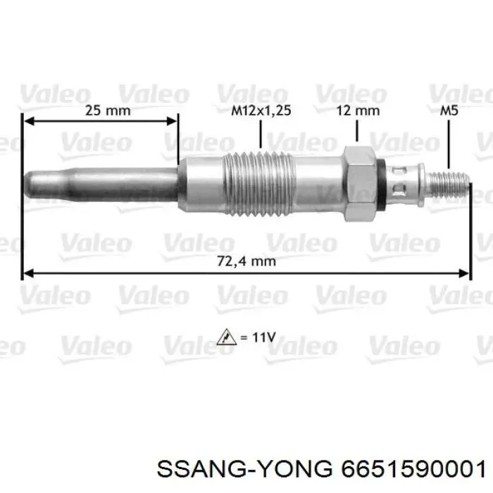 Купити Свічка накалу SsangYong Rexton I RJ