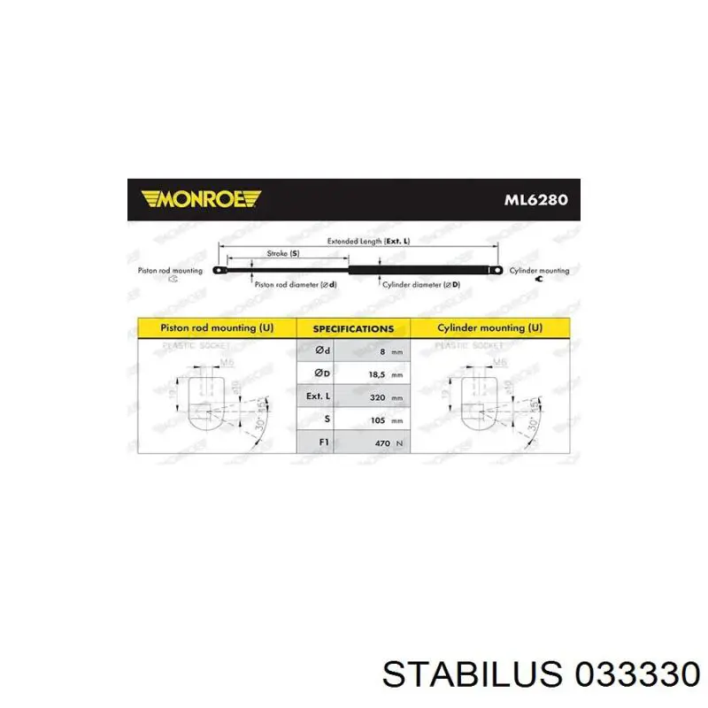 Купити 9650870280 Peugeot/Citroen Амортизатор двері багажника