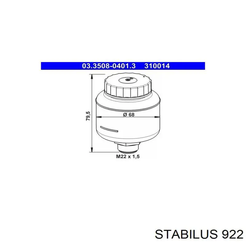 Амортизатор кришки багажника/ двері 3/5-ї задньої 922 Stabilus