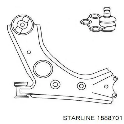 Купити 1888701 Starline Лівий важіль передній нижній підвіски