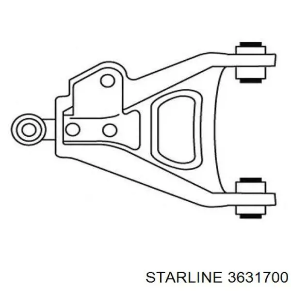 Правий важіль передній нижній підвіски Starline 3631700