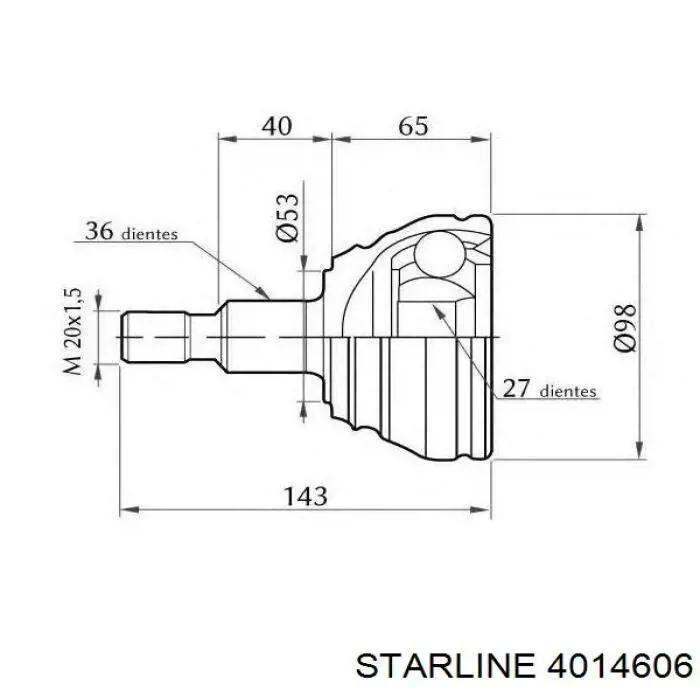 Купити 4014606 Starline Шарнір приводу зовнішній