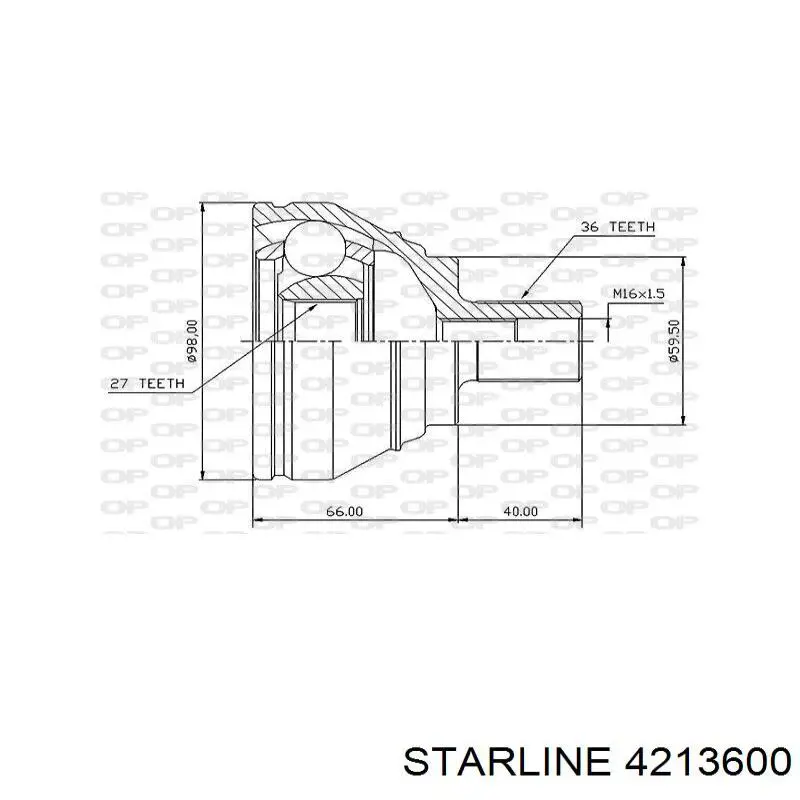 Купити 4213600 Starline Шарнір приводу зовнішній