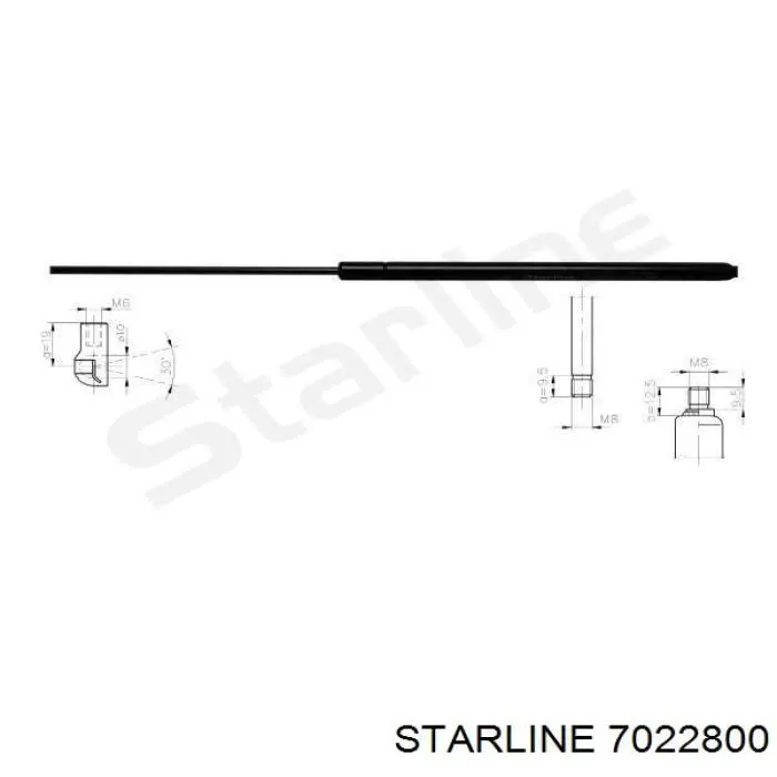 Амортизатор двері задньої Starline 7022800 ціна, від 7.54 USD