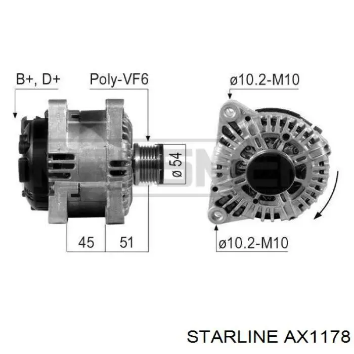 AX1178 Starline генератор