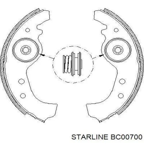 BC00700 Starline колодки гальмові задні, барабанні