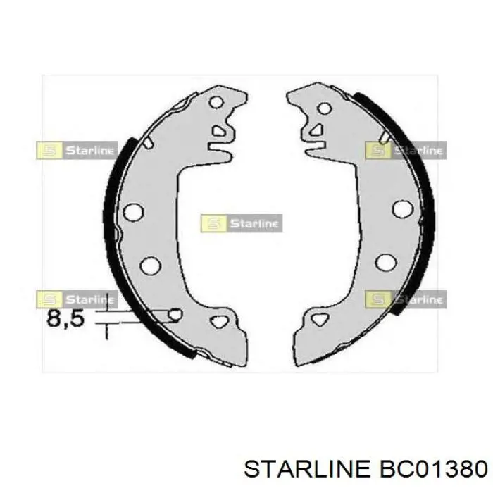 Купити BC01380 Starline Колодки гальмові задні, барабанні