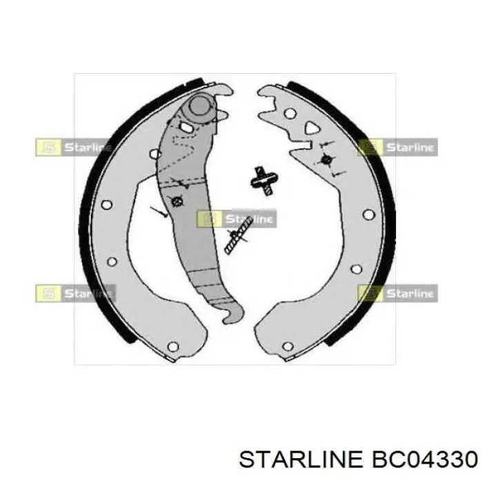 Колодки гальмові задні, барабанні BC04330 Starline