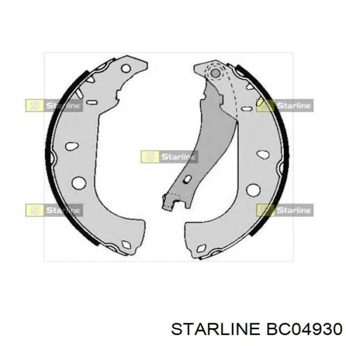 BC04930 Starline колодки гальмові задні, барабанні