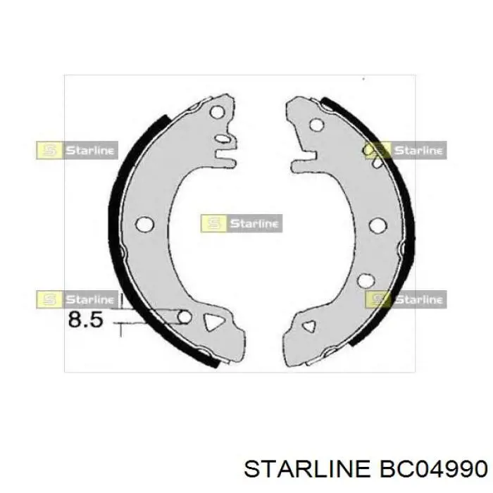BC04990 Starline Колодки гальмівні задні, барабанні