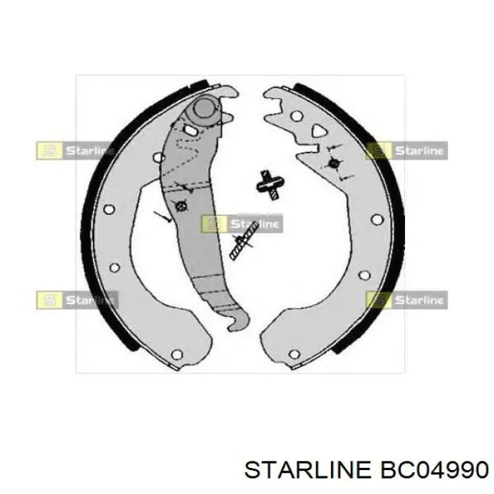 Колодки гальмові задні, барабанні Starline BC04990 ціна, від 17.56 USD