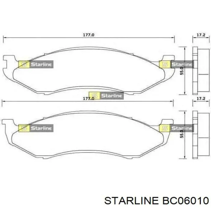 BC06010 Starline колодки гальмові задні, барабанні