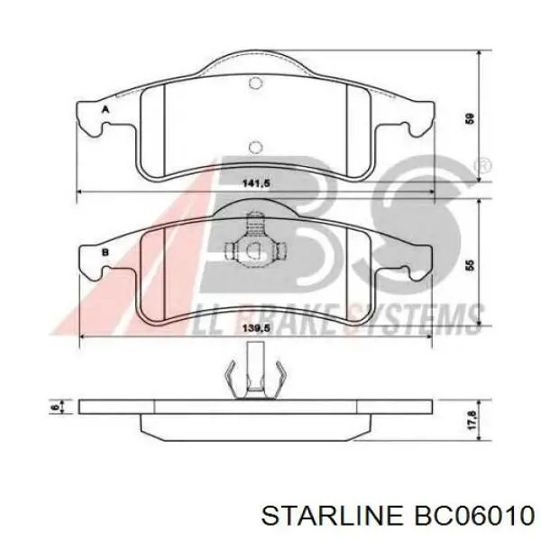 Купити BC06010 Starline Колодки гальмові задні, барабанні