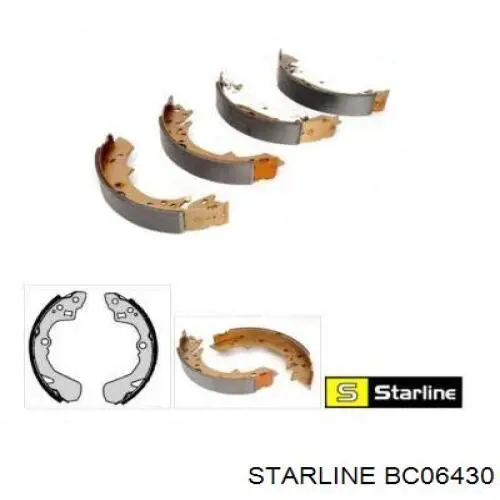 BC06430 Starline колодки гальмові задні, барабанні