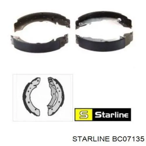 BC07135 Starline Колодки гальмівні задні, барабанні