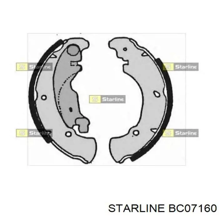 BC07160 Starline колодки гальмові задні, барабанні
