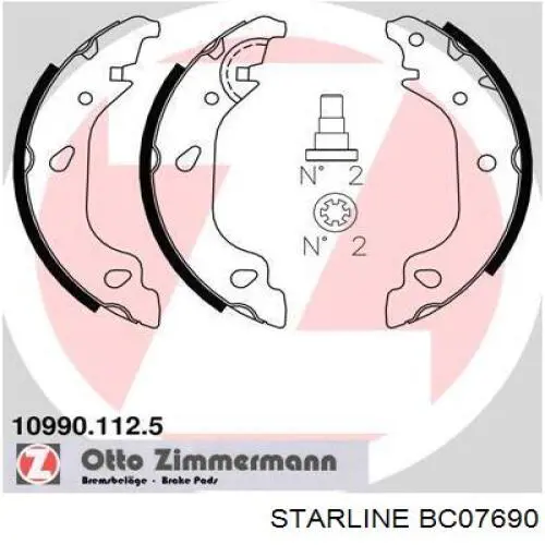 Купити BC07690 Starline Колодки гальмові задні, барабанні