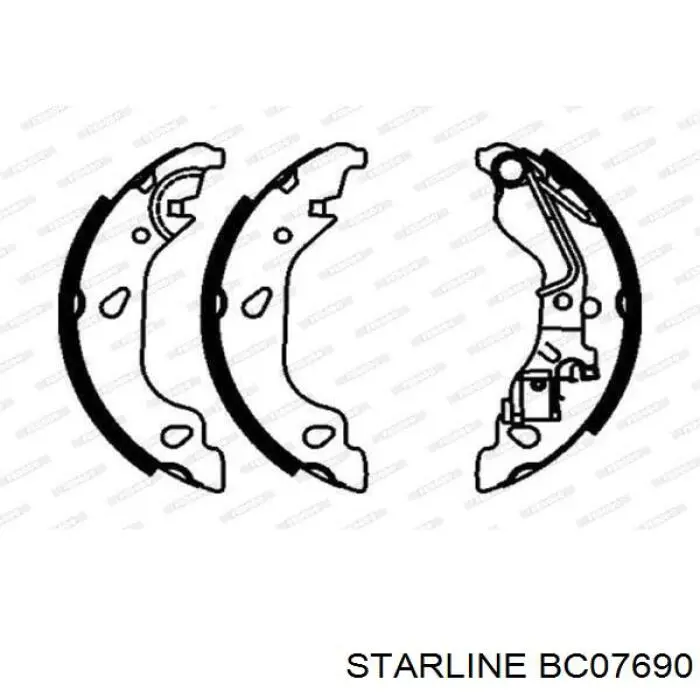BC07690 Starline колодки гальмові задні, барабанні