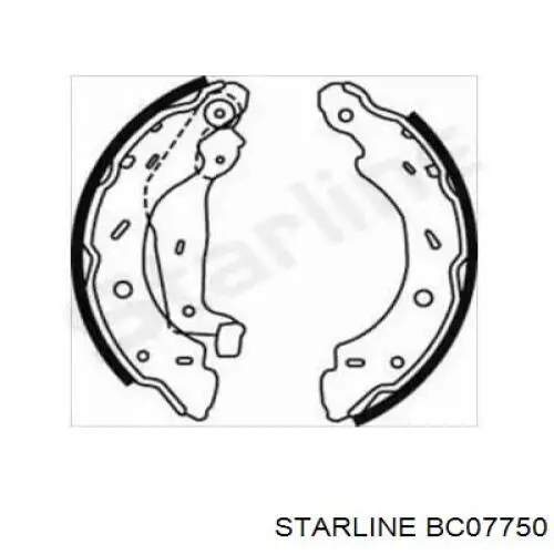 Колодки гальмові задні, барабанні BC07750 Starline