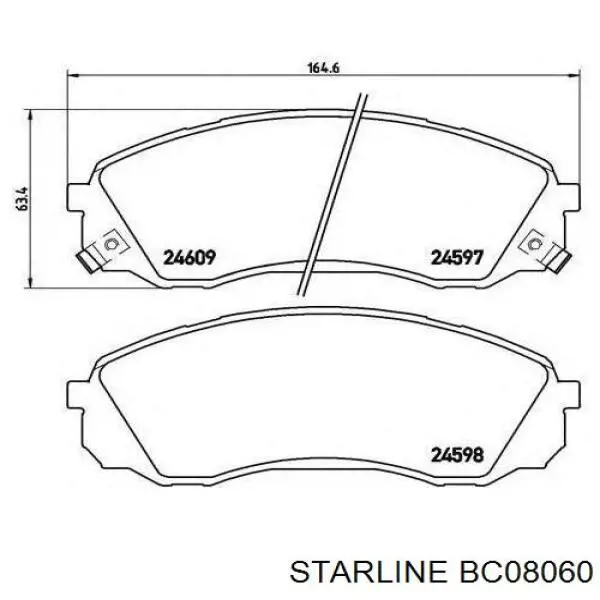 Купити BC08060 Starline Колодки гальмові задні, барабанні
