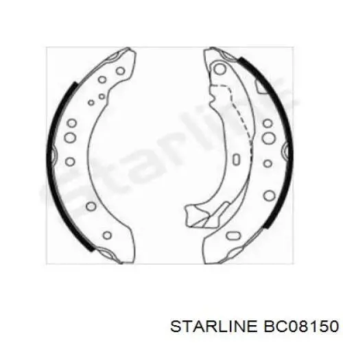 BC08150 Starline Колодки гальмівні задні, барабанні