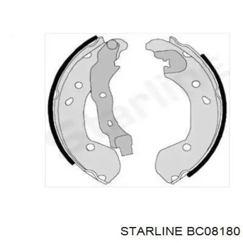 Колодки гальмові задні, барабанні BC08180 Starline