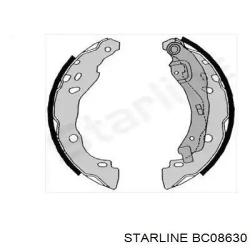 Колодки гальмові задні, барабанні BC08630 Starline