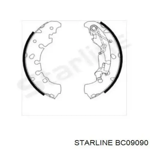 BC09090 Starline Колодки гальмівні задні, барабанні