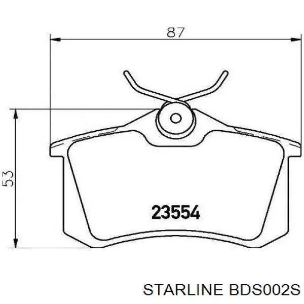 BDS002S Starline Колодки гальмівні задні, дискові