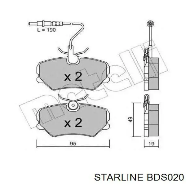 Тормозні колодки Starline BDS020