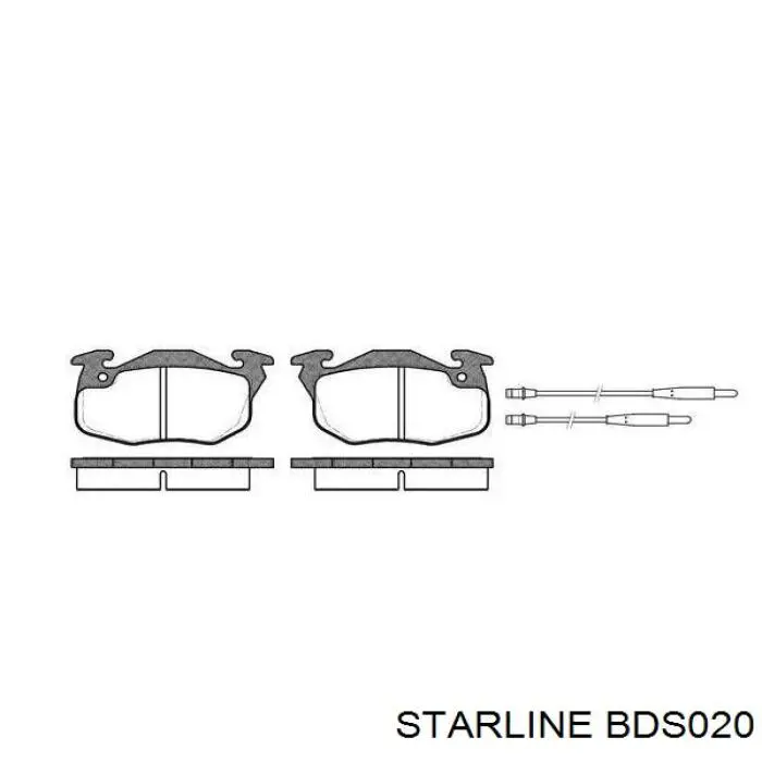 Колодки гальмівні передні, дискові BDS020 Starline