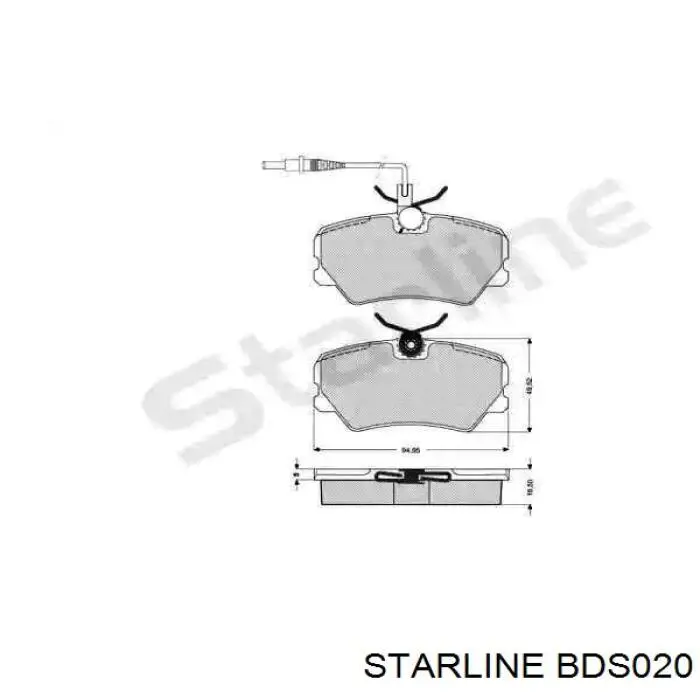 BDS020 Starline Передні гальмівні колодки