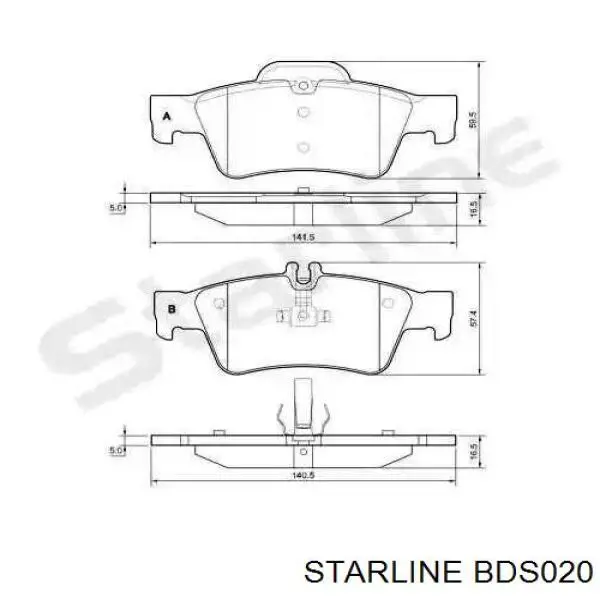 Гальмівні колодки Starline BDS020 ціна, від 11.48 USD