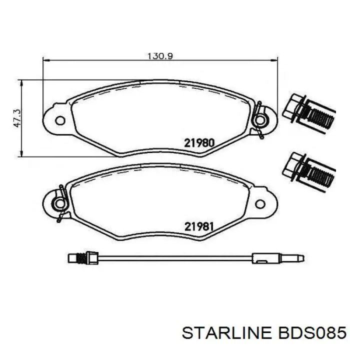 Гальмівні колодки Starline BDS085 ціна, від 14.36 USD