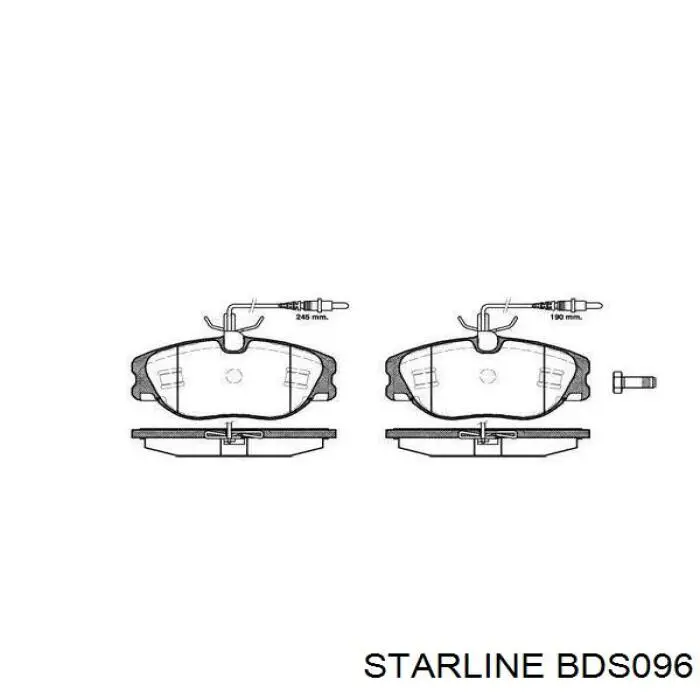 Купити BDS096 Starline Колодки гальмівні передні, дискові
