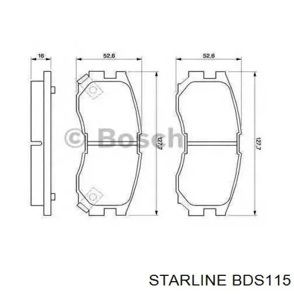 Купити BDS115 Starline Колодки гальмівні передні, дискові