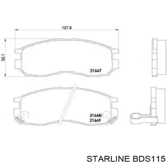 BDS115 Starline колодки гальмівні передні, дискові