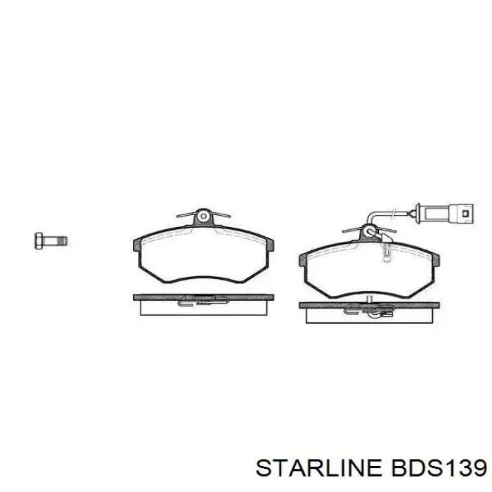 BDS139 Starline колодки гальмівні передні, дискові