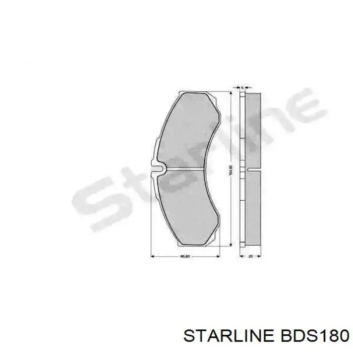 BDS180 Starline Колодки гальмівні задні, дискові