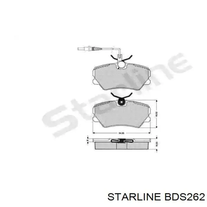 BDS262 Starline Колодки гальмівні задні, дискові