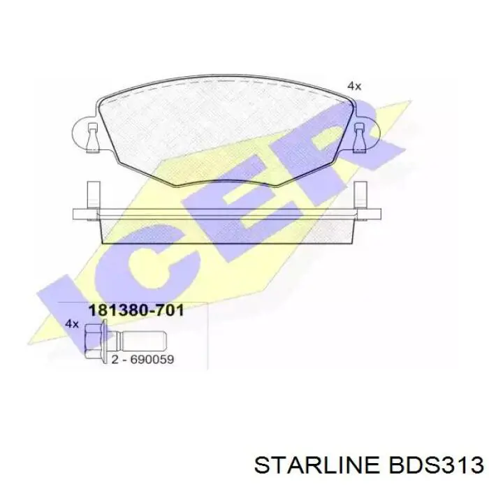 Гальмівні колодки Starline BDS313 ціна, від 18.21 USD