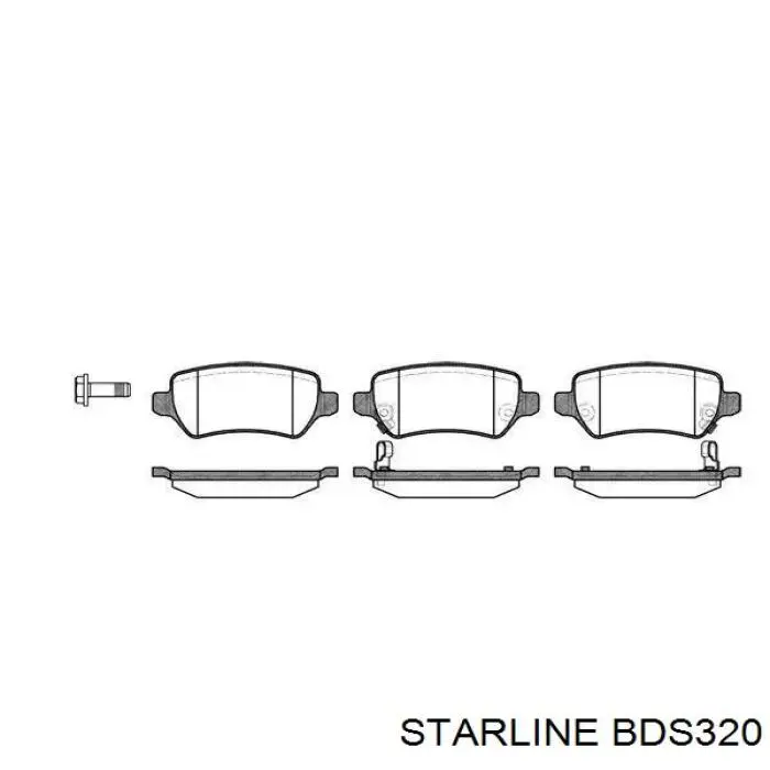 BDS320 Starline Колодки гальмівні задні, дискові