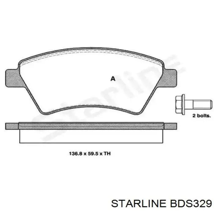 Гальмівні колодки Starline BDS329 ціна, від 15.10 USD