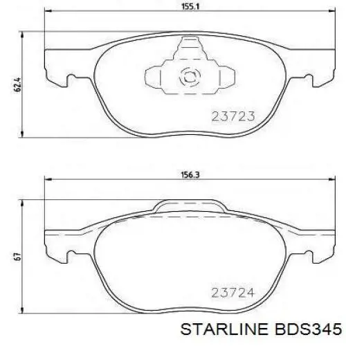 BDS345 Starline Передні гальмівні колодки