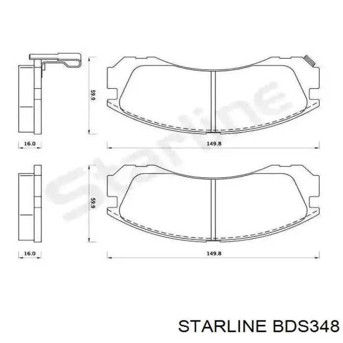 Гальмівні колодки Starline BDS348 ціна, від 17.36 USD