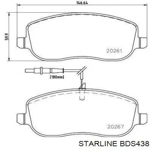 BDS438 Starline Передні гальмівні колодки