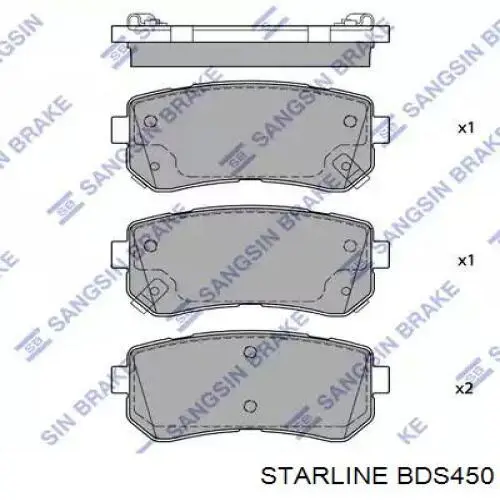 BDS450 Starline Колодки гальмівні задні, дискові