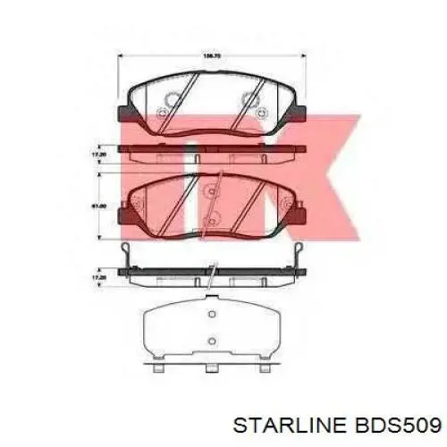 Купити BDS509 Starline Колодки гальмівні передні, дискові