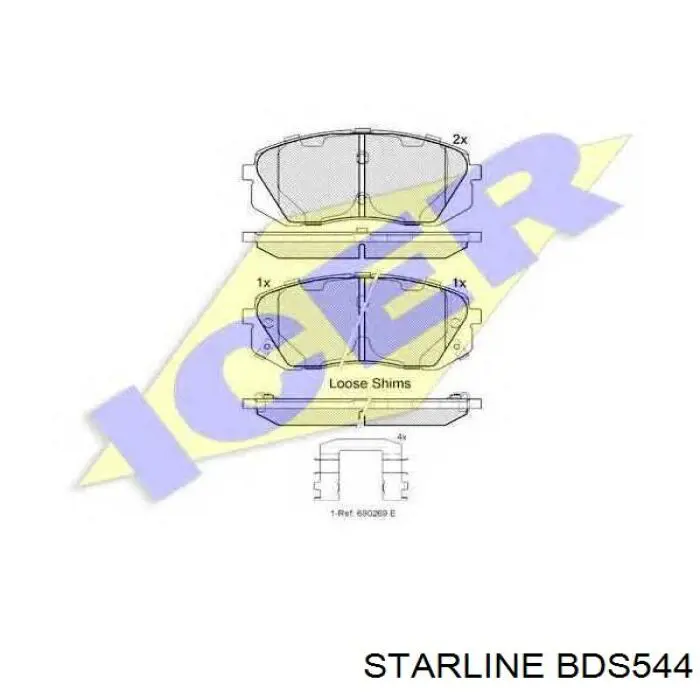 BDS544 Starline Передні гальмівні колодки