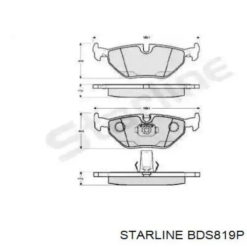 BDS819P Starline колодки гальмівні передні, дискові